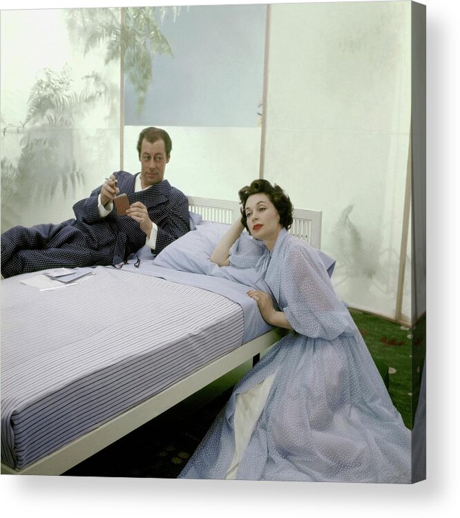 Actor Acrylic Print featuring the photograph Mr. And Mrs. Rex Harrison Photographed by Frances McLaughlin-Gill