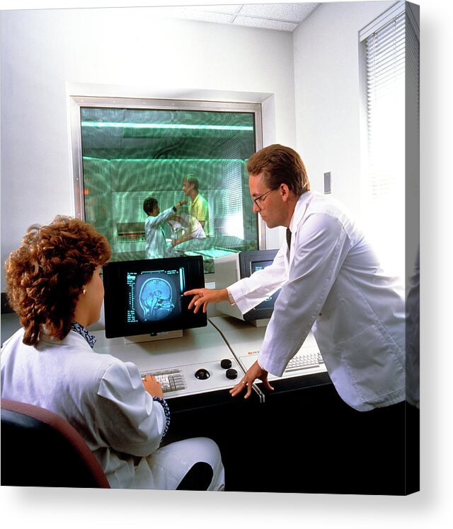 Nmr Scanning Acrylic Print featuring the photograph Mri Scanning by Stevie Grand/science Photo Library