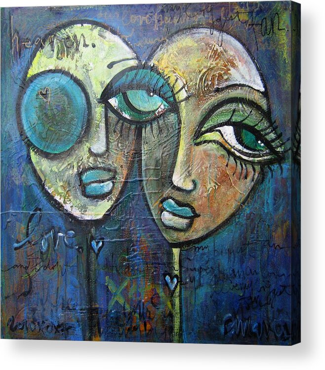 Faces Acrylic Print featuring the painting My Biggest Fan by Laurie Maves ART