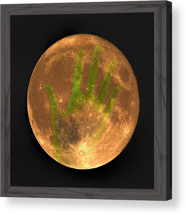 Full Moon Acrylic Print featuring the mixed media My Moon by Kellice Swaggerty