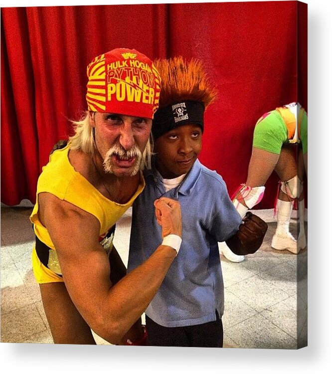 Wwe Acrylic Print featuring the photograph My Son And The #hulkster!! #wwe by Jim Jones