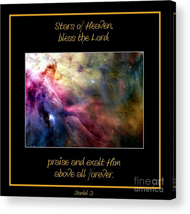 Nasa Acrylic Print featuring the photograph NASA Ll Ori And The Orion Nebula Stars of Heaven bless the Lord by Rose Santuci-Sofranko