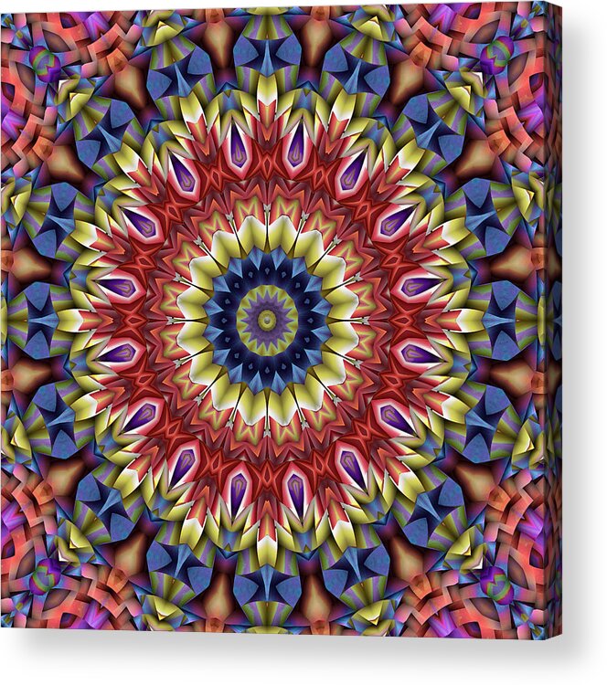 Kaleidoscope Acrylic Print featuring the digital art Natural Attributes 13 square by Wendy J St Christopher