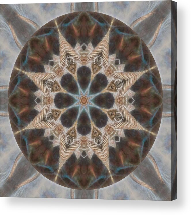 Mandala Acrylic Print featuring the digital art Nature Speaks Mandala by Beth Venner