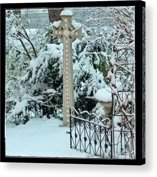 Winter Acrylic Print featuring the photograph #nemo Hits Virginia. We Got About 3 by Teresa Mucha