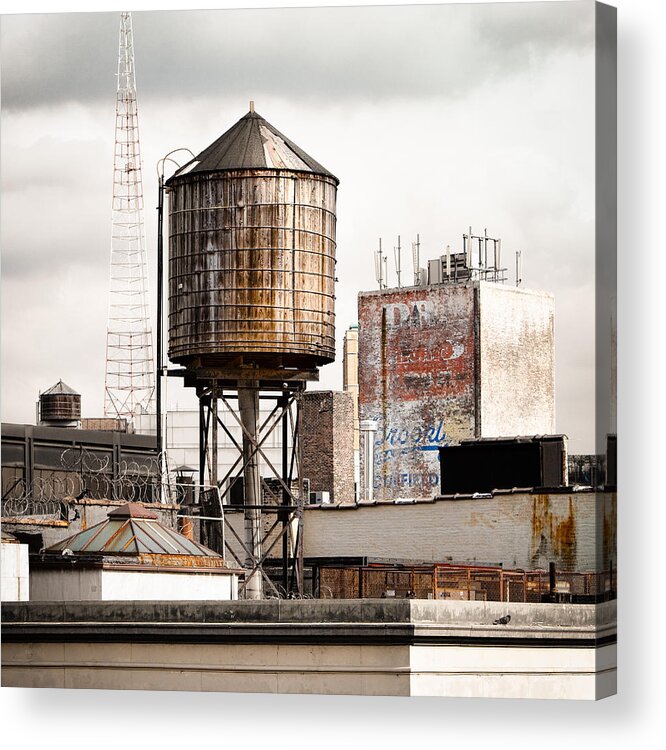 Water Towers Acrylic Print featuring the photograph New York water tower 16 by Gary Heller