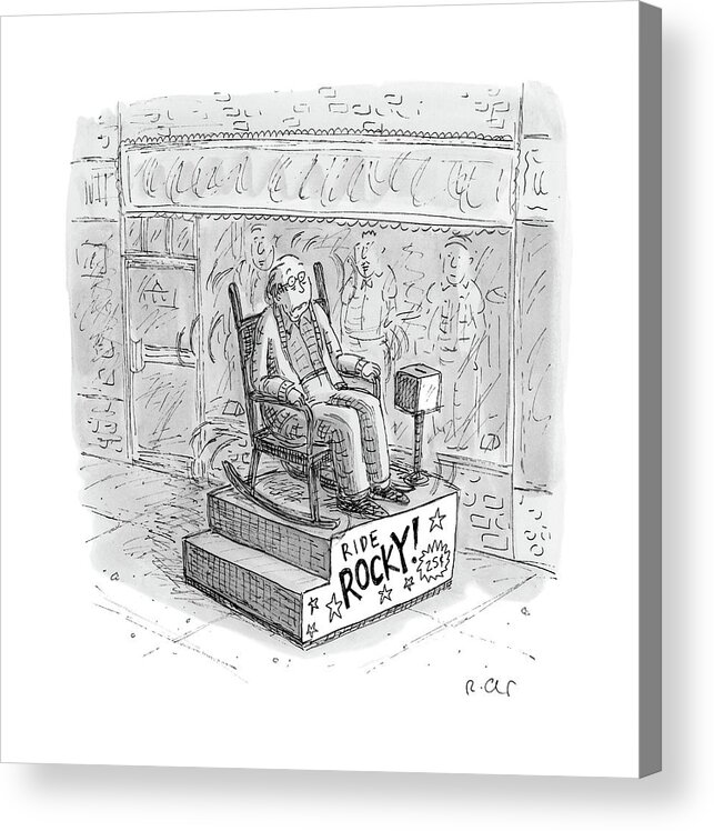 Ride Rocky Acrylic Print featuring the drawing Ride Rocky by Roz Chast