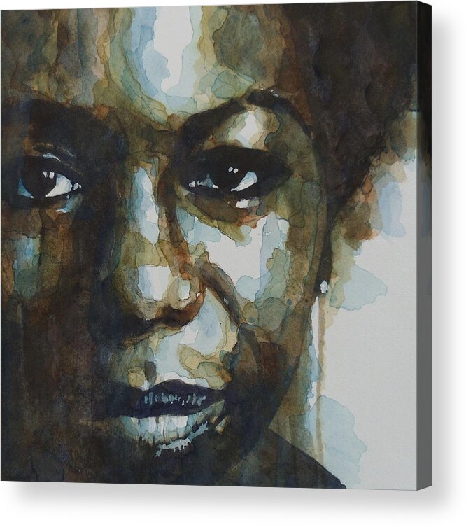 Nina Simone Acrylic Print featuring the painting Nina Simone Ain't Got No by Paul Lovering