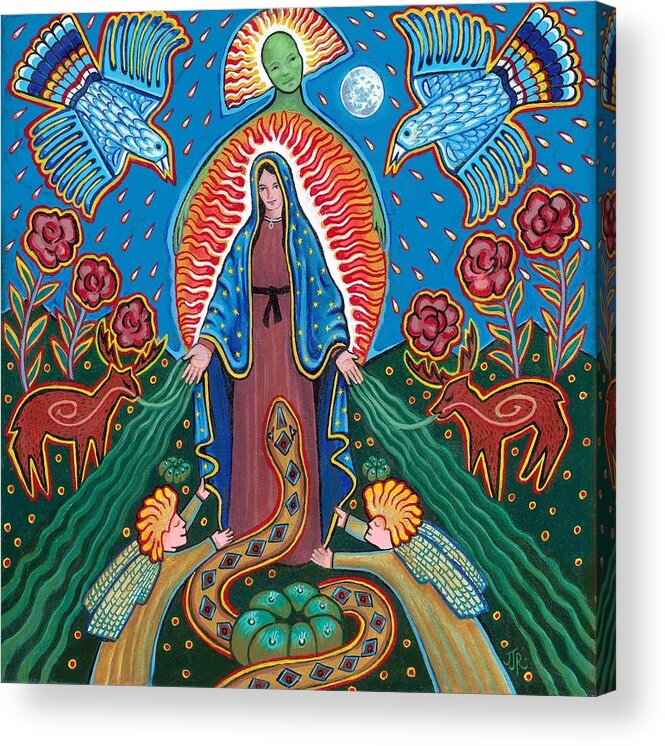 Virgin Of Guadalupe Deer Acrylic Print featuring the painting Nourishment by James RODERICK