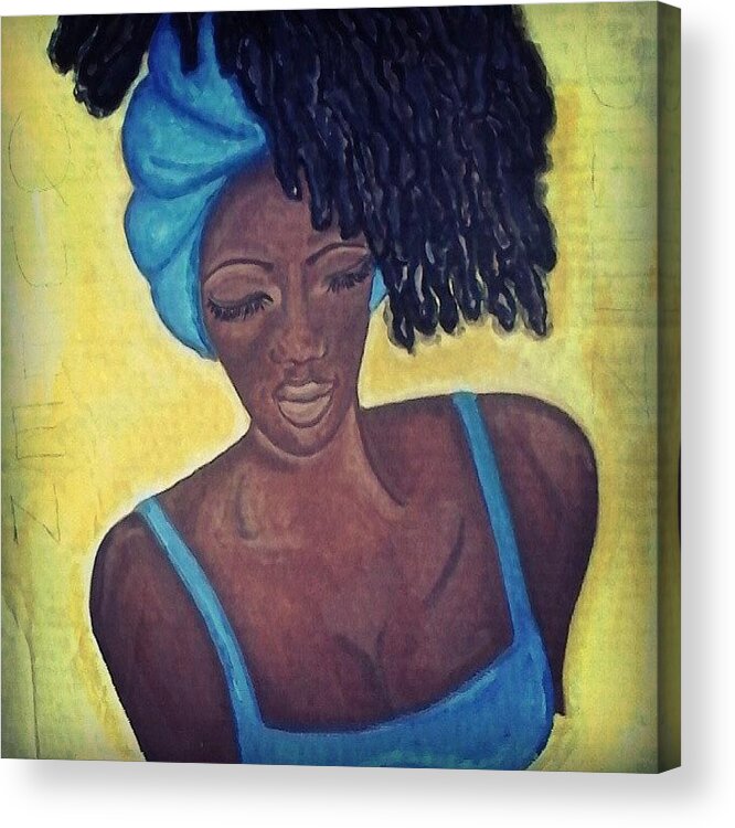 Blue Acrylic Print featuring the photograph Nubian Queen
work In Progress by Azura Cornelius