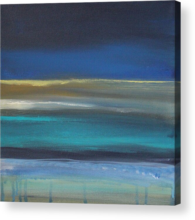 Abstract Painting Acrylic Print featuring the painting Ocean Blue 2 by Linda Woods