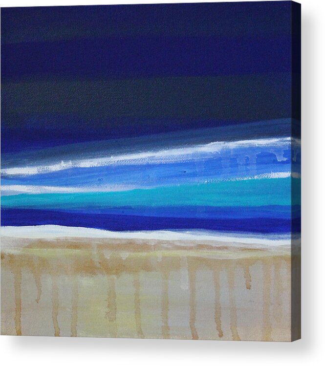 Abstract Painting Acrylic Print featuring the painting Ocean Blue by Linda Woods