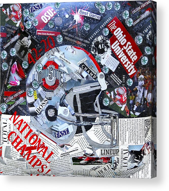  Ohio State Acrylic Print featuring the painting Ohio State University National Football Champs by Colleen Taylor