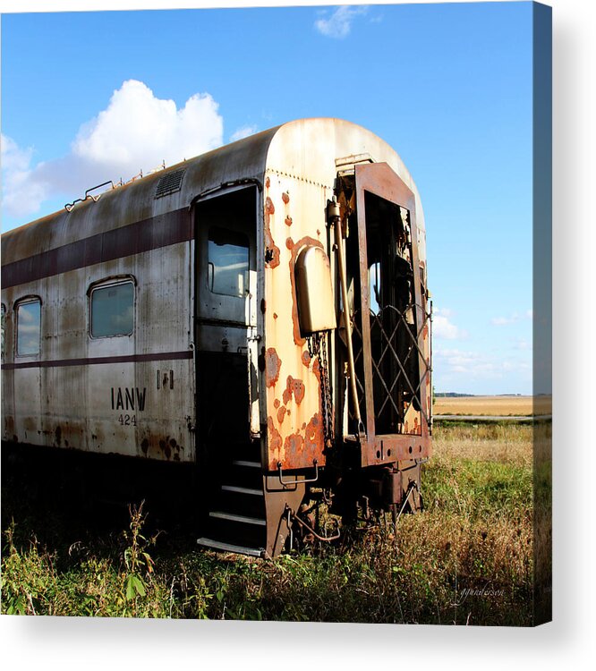 Train Acrylic Print featuring the photograph Old Train Car by Gary Gunderson