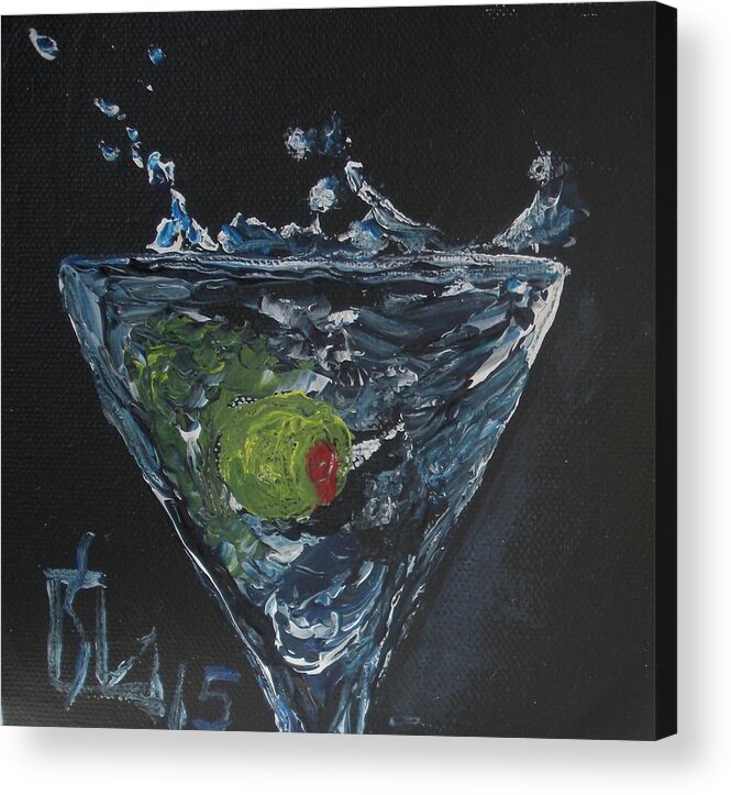 Martini Acrylic Print featuring the painting Olive Splash by Lee Stockwell