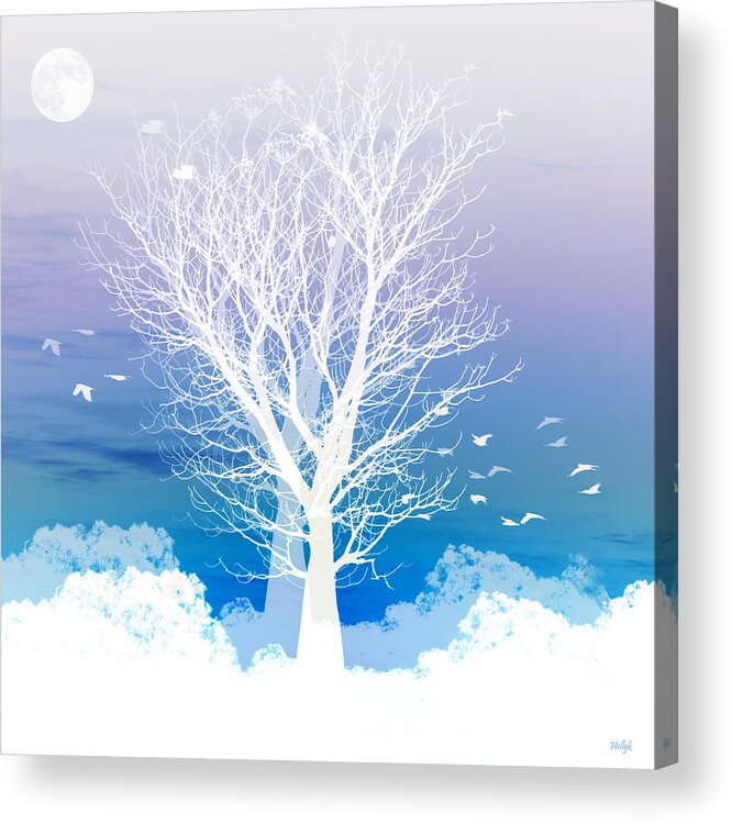 Tree Acrylic Print featuring the photograph Once upon a moon lit night... by Holly Kempe