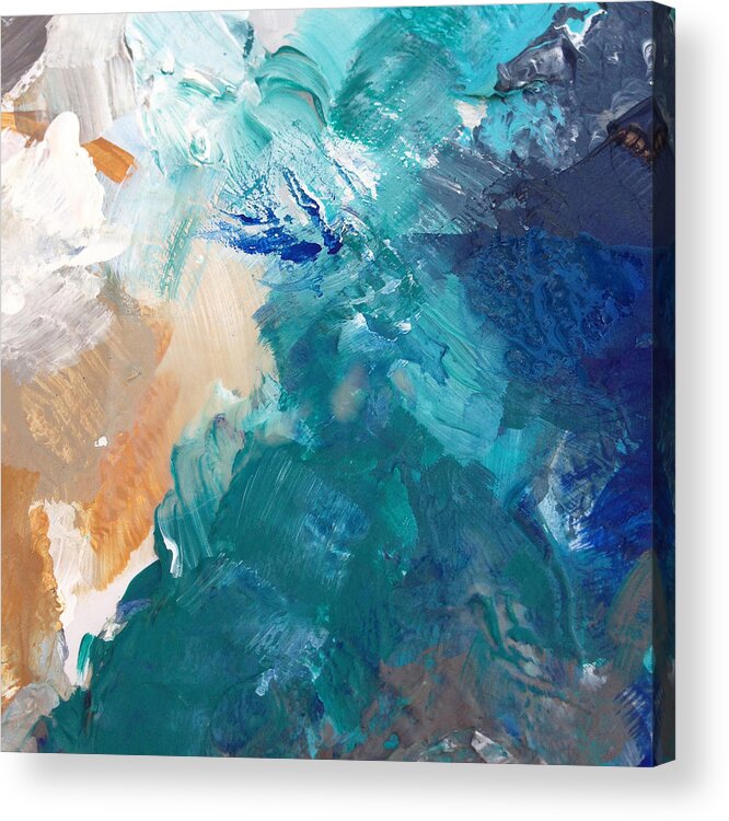 Abstract Painting Acrylic Print featuring the painting On A Summer Breeze- contemporary abstract art by Linda Woods