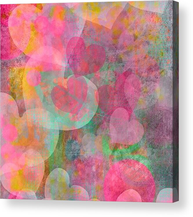 Hearts Acrylic Print featuring the photograph One Of My New Heart Papers #hearts by Robin Mead