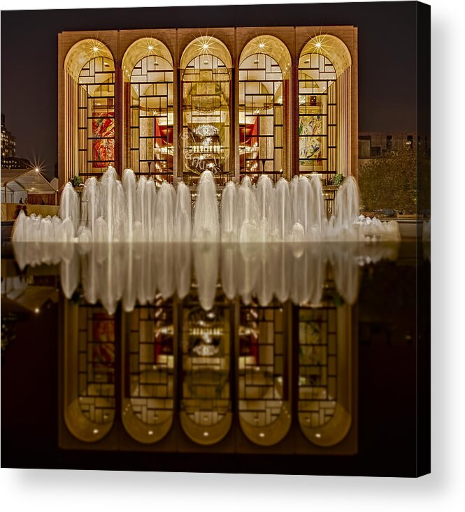 Metropolitan Opera House Acrylic Print featuring the photograph Opera House Reflections by Susan Candelario
