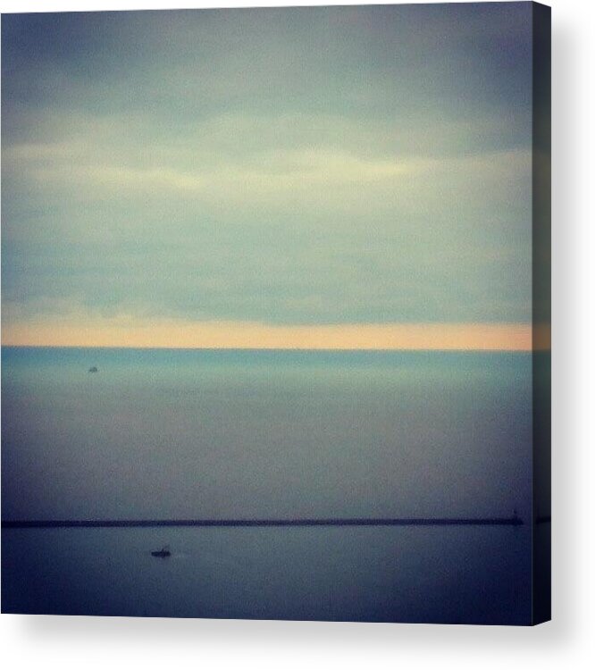 Lake Michigan Acrylic Print featuring the photograph Orange and Blue by Jill Tuinier