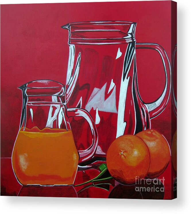 Food Acrylic Print featuring the painting Orange Juggle by Sandra Marie Adams