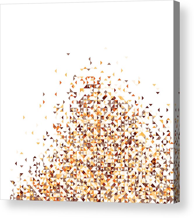 Pixel Acrylic Print featuring the digital art Orange Pixels by Mike Taylor