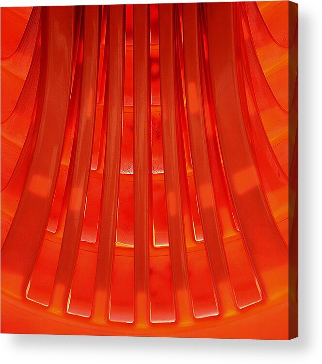 Full Frame Acrylic Print featuring the photograph Orange Plastic Pattern by Baxsyl