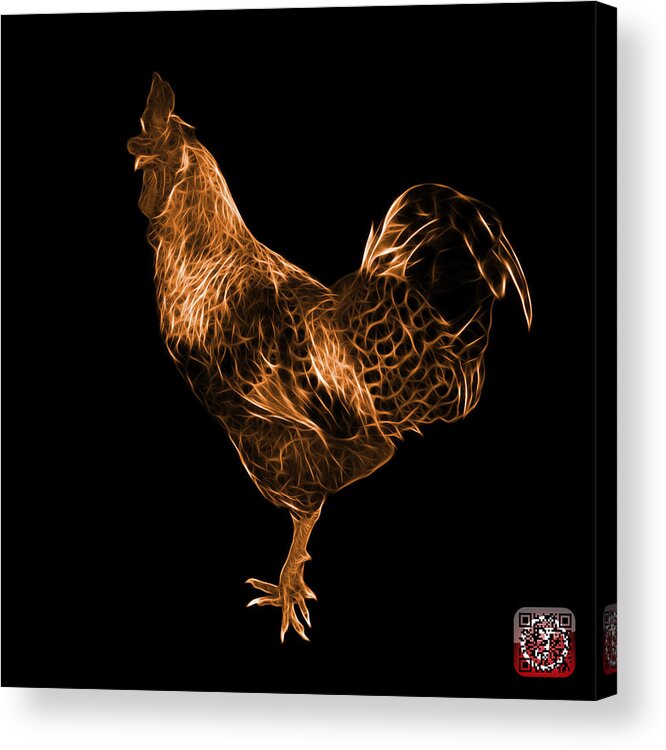 Rooster Acrylic Print featuring the digital art Orange Rooster 3186 F by James Ahn