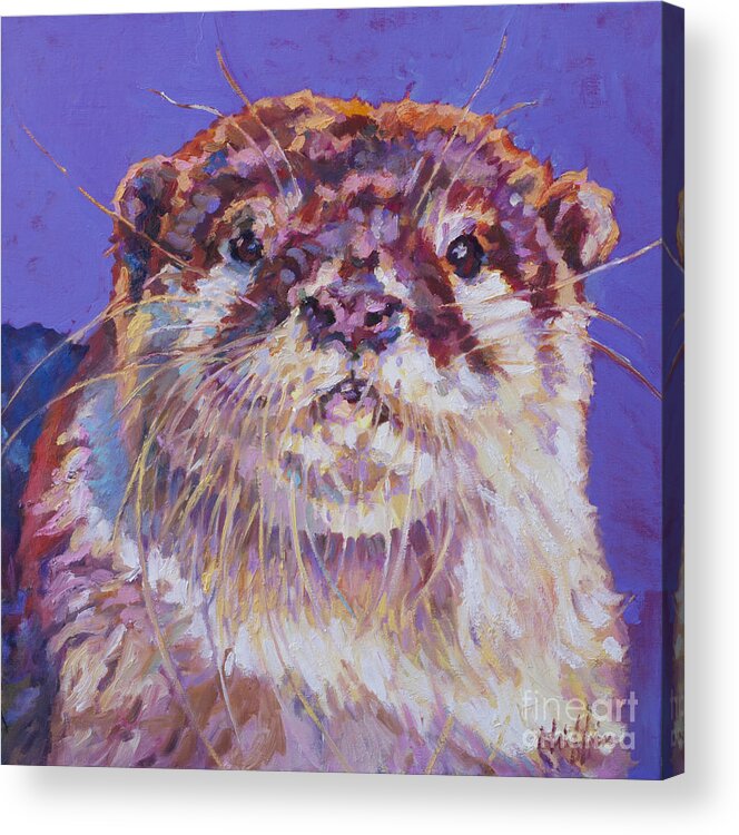Otter Acrylic Print featuring the painting Otto by Patricia A Griffin