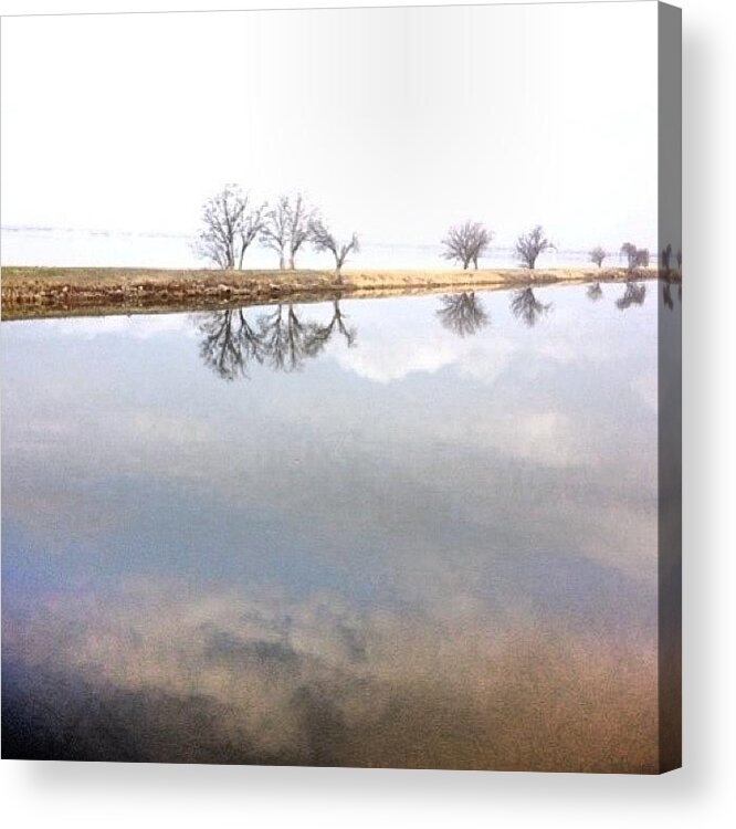 Water Acrylic Print featuring the photograph #overholser #reflection #water #walking by Angela Breeden