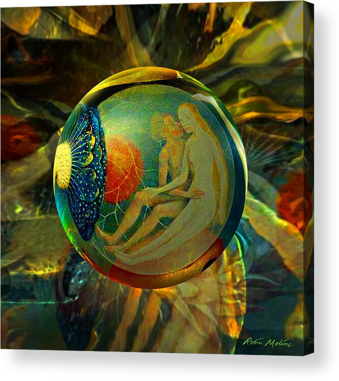  Earthly Delights Acrylic Print featuring the painting Ovule of Eden by Robin Moline