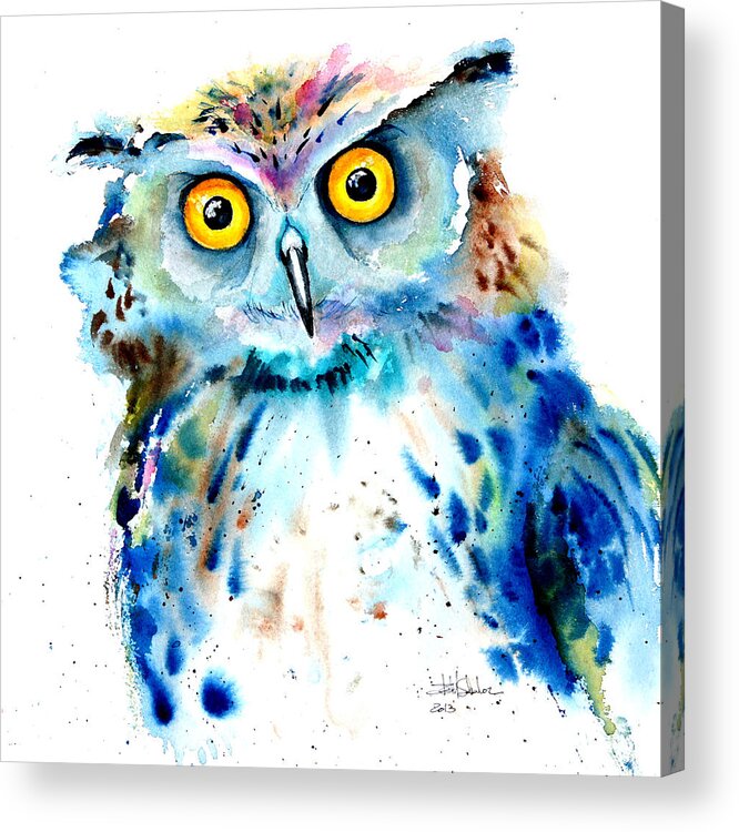 Painting Acrylic Print featuring the painting Owl by Isabel Salvador