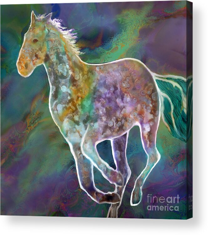 Ursula Freer Acrylic Print featuring the digital art Painted Pony by Ursula Freer