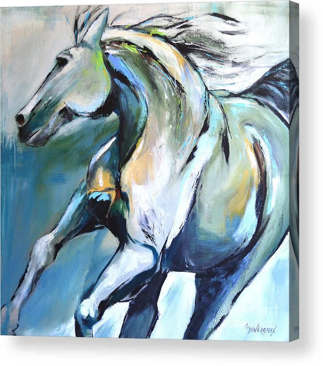 Horse Acrylic Print featuring the painting Pale Horse by Cher Devereaux