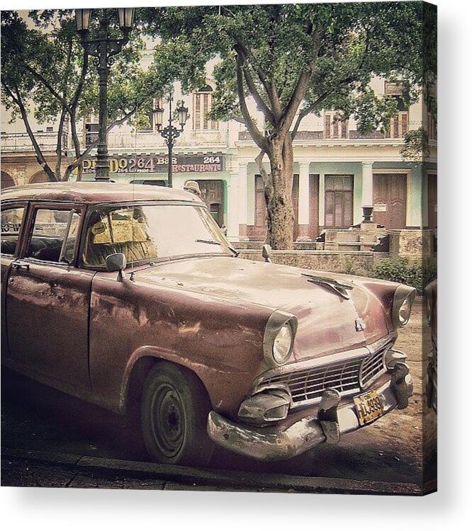 Instagrammer Acrylic Print featuring the photograph Paseo Del Prado - Havana (american Car by Joel Lopez