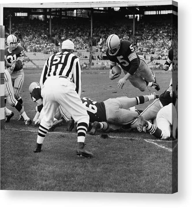 Paul Acrylic Print featuring the photograph Paul Hornung Touchdown by Gianfranco Weiss