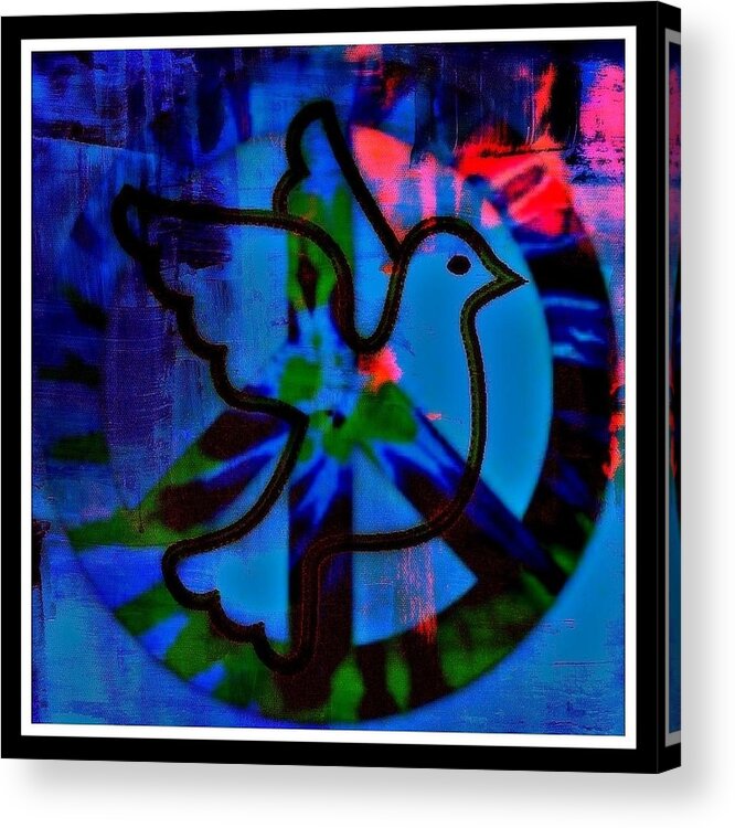Peace Acrylic Print featuring the mixed media Peace Series 6 by Wendie Busig-Kohn