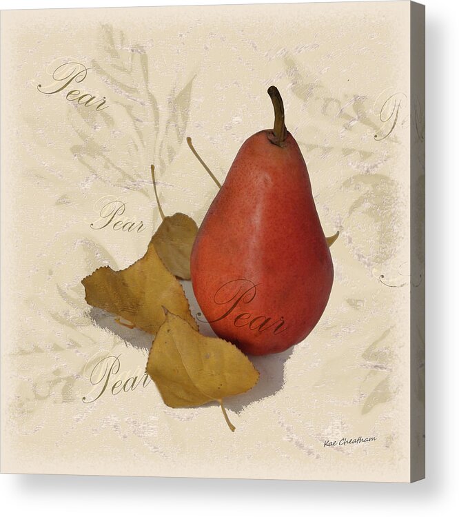 Pear Acrylic Print featuring the digital art Pear Square by Kae Cheatham