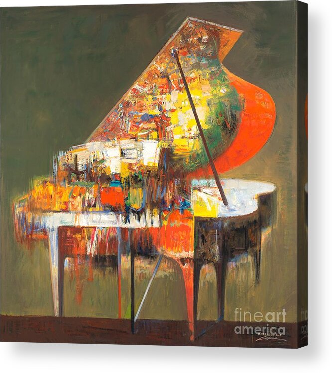 Piano Acrylic Print featuring the painting piano No.22-Classical music by Zheng Li