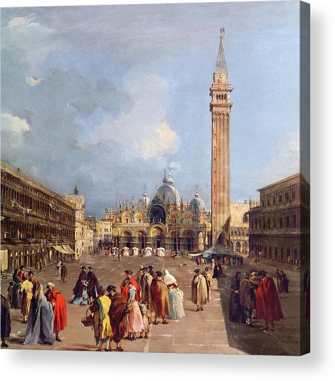 Exterior Acrylic Print featuring the painting Piazza San Marco, Venice by Francesco Guardi