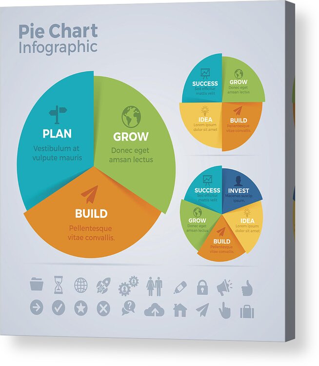 Corporate Business Acrylic Print featuring the drawing Pie Chart Infographic by Filo