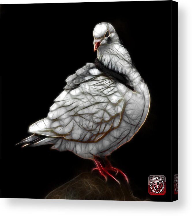Pigeon Art Acrylic Print featuring the digital art Pigeon Pop Art 5516 - FS - BB - Modern Animal Artist James Ahn by James Ahn