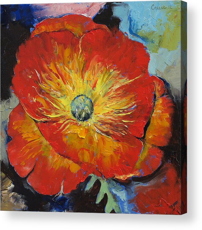 Poppy Acrylic Print featuring the painting Poppy by Michael Creese