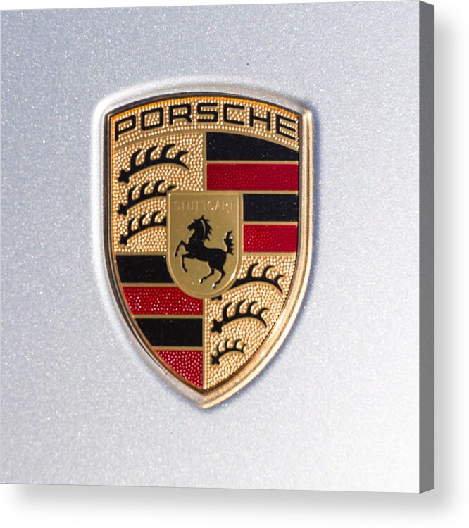 Porsche Emblem Acrylic Print featuring the photograph Porsche Emblem 911 by Robert Loe