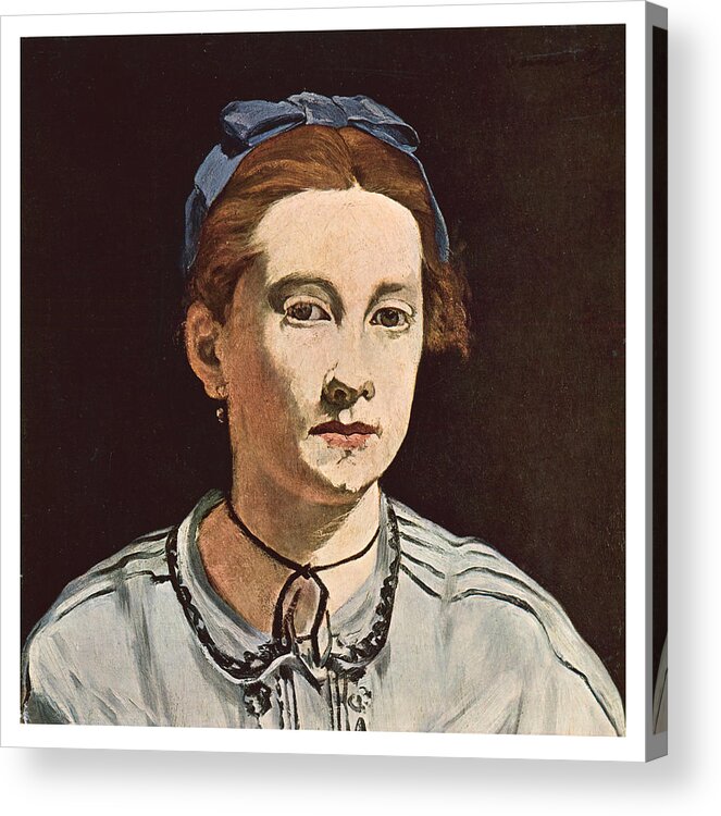 Edouard Manet Acrylic Print featuring the painting Portrait of Victorine Meurend by Edouard Manet