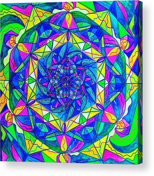 Vibration Acrylic Print featuring the painting Positive Focus by Teal Eye Print Store