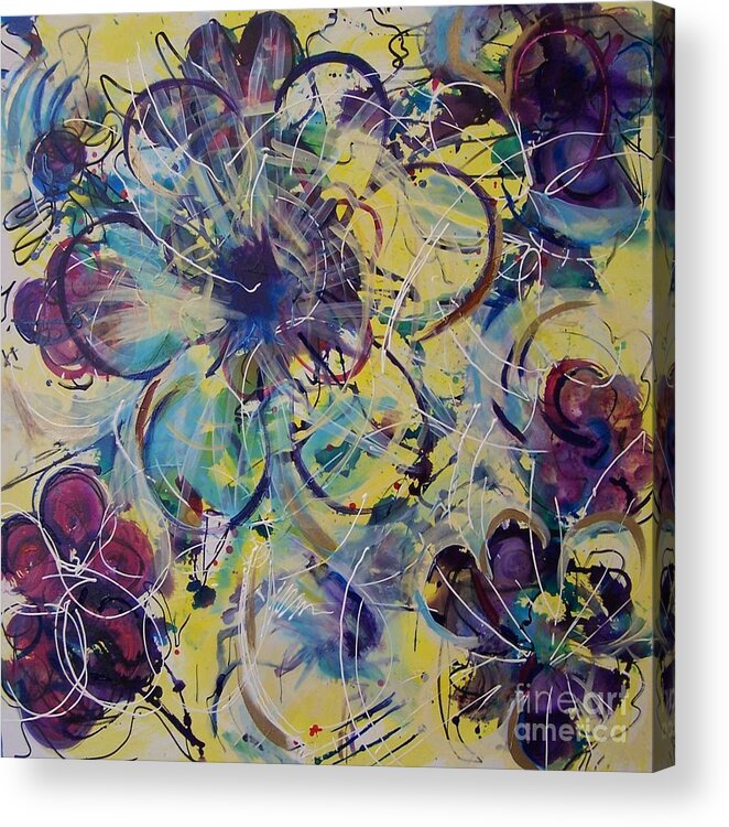 Floral Acrylic Print featuring the painting Power by Catherine Gruetzke-Blais