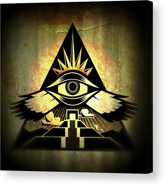 Third Eye Acrylic Print featuring the digital art Power Pyramid by Milton Thompson