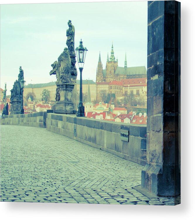 Tranquility Acrylic Print featuring the photograph Prague Castle From Charles Bridge by G.g.bruno