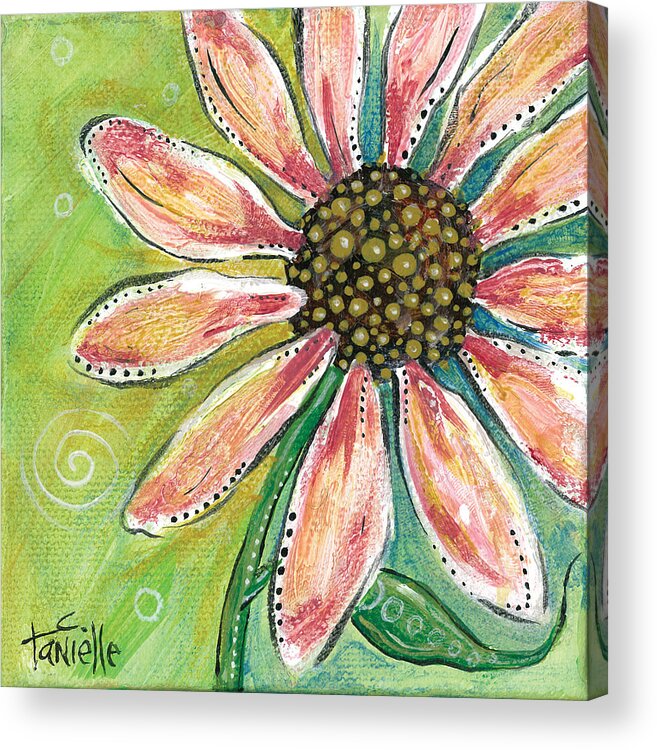 Floral Acrylic Print featuring the painting Pretty in Pink by Tanielle Childers